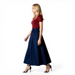 Navy Smocked Waist Maxi Skirt - Image 2
