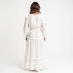 Ava White Long Sleeve Maxi Dress - Image 2