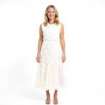Ivy White Leaf Midi Dress