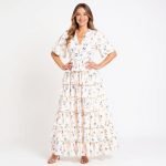 Lily Floral White Maxi Dress - Image 2