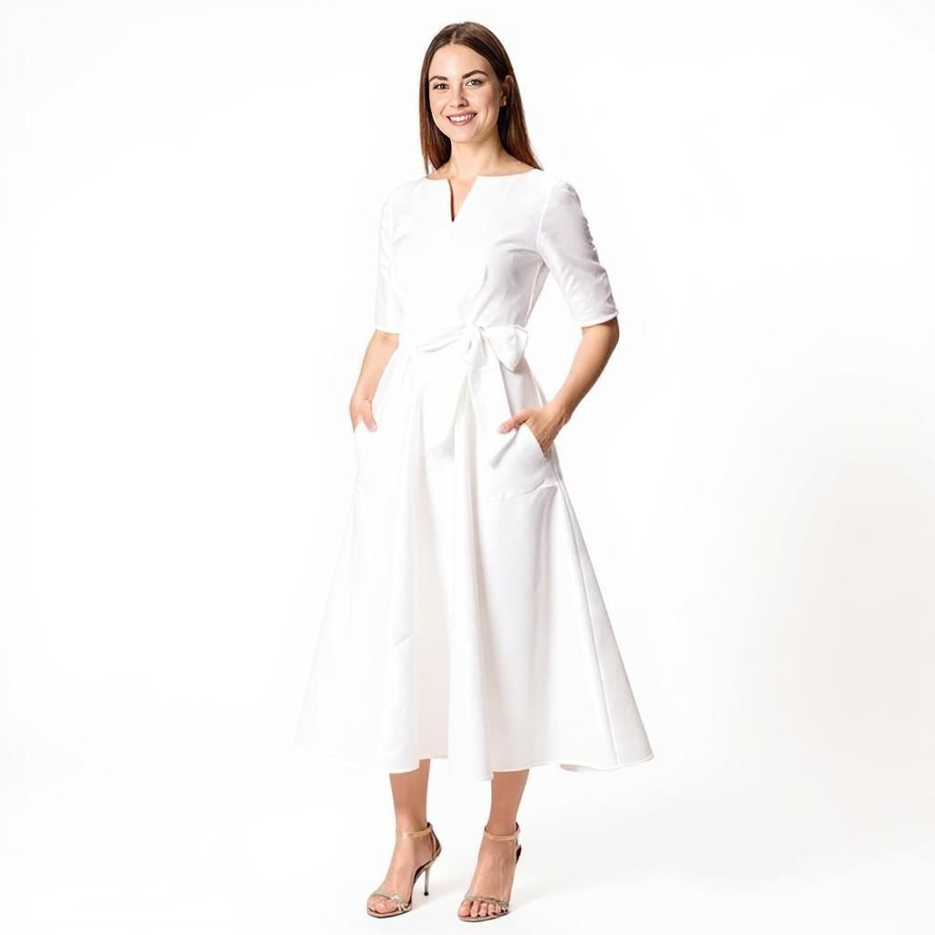 WhatsApp Image 2025-06-16 at 16.14.16_0ef280e0 Lustrous Tie-Waist White Midi Dress - Image 1