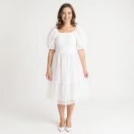 Sophia White Midi Dress