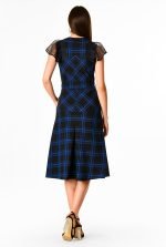 Nathalie Plaid Midi Dress - Image 4