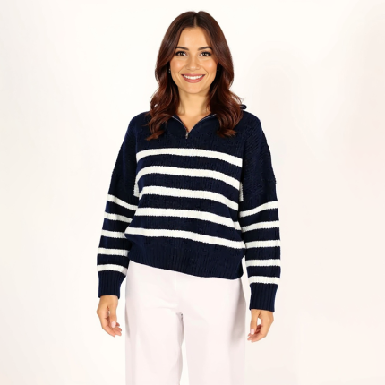 Celeste Classic Knit Sweater - Navy