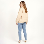 Beige Quilted Zip Jacket - Image 4
