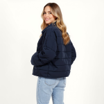 Navy Quilted Zip Jacket - Image 5