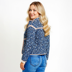 Navy Floral Quilted Jacket - Image 5