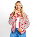Red Floral Quilted Jacket - Image 2