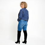 Midnight Blue Quilted Crop Jacket - Image 5