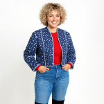 Midnight Blue Quilted Crop Jacket