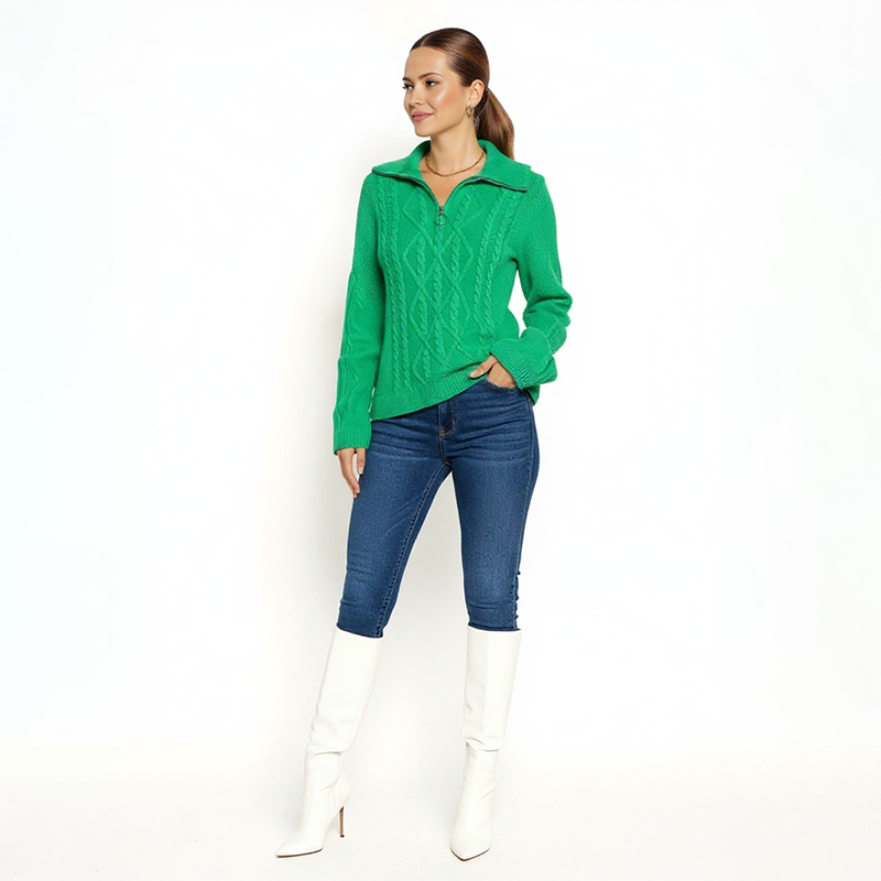 PicjamDownload-2025-09-02T123231.253-1 Green Cable Knit Sweater - Image 1