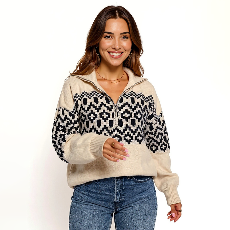 PicjamDownload-53 Eloise Zip Knit Sweater - Image 1