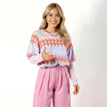 Aubri Pastel Puff-Sleeve Sweater - Image 3