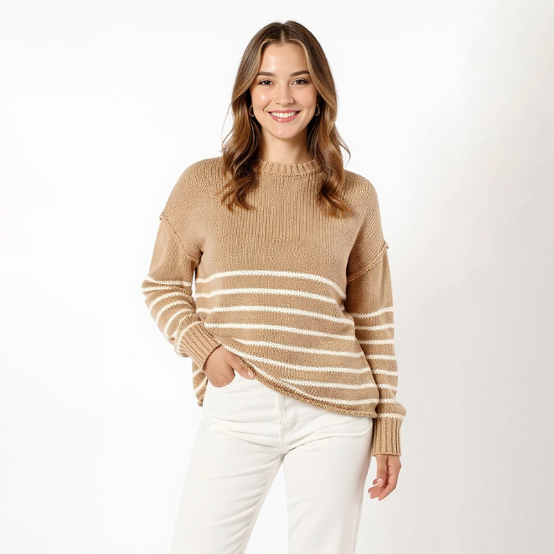 PicjamDownload-66 Livia Knit Stripe Pullover - Image 1
