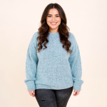 Elodie Blue Cable-Knit Sweater
