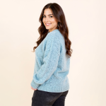 Elodie Blue Cable-Knit Sweater - Image 3