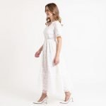 The Nadene Elegant White Midi Dress - Image 3