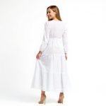 The Graceful Tiered White Maxi Dress - Image 5
