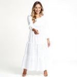 The Graceful Tiered White Maxi Dress
