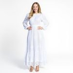 Priyanca White Embroidered Dress - Image 4