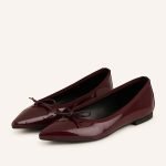 Patent Leather Flats Dark Red