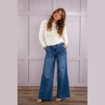 Patch Pockets Wide-Leg Jeans - Image 5