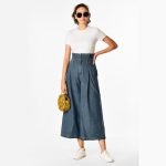 Waist Wide-Leg Denim Pants