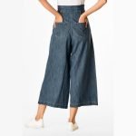 Waist Wide-Leg Denim Pants - Image 4