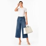 Wide-Leg Cropped Denim