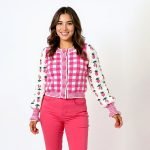 Gingham Embroidered Cardigan - Image 4