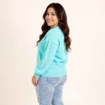 Isabella Turquoise Knit Sweater - Image 4