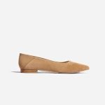 Fina Sleek Pointed Flats Taupe Suede - Image 2