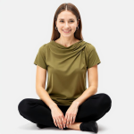 Poly Twill Draped Neckline Blouse - Image 5
