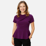 Crepe Peplum Cowl Neck Top - Image 5