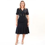 Maricela Puff Sleeve Midi Dress