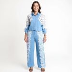 Sky Lace Patch Denim Shirt - Image 2