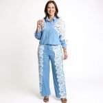Sky Lace Patch Denim Shirt - Image 4