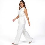 Sleek White Belted Sleeveless Top - Image 2