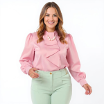 Rose Ruffle Elegance Blouse - Image 3