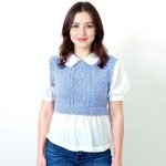 Textured Knit Cable Vest