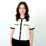 Contrast Button Knit Blouse