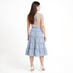Celeste Blue Tiered Midi Skirt - Image 5