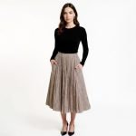 Hazel Plaid Pleated Midi Skirt