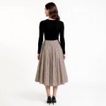 Hazel Plaid Pleated Midi Skirt - Image 3