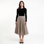 Hazel Plaid Pleated Midi Skirt - Image 2