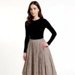 Hazel Plaid Pleated Midi Skirt - Image 4