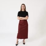 Maribel Faux Leather Midi Skirt