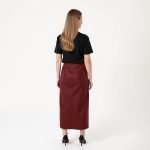 Maribel Faux Leather Midi Skirt - Image 4