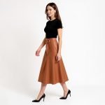 Hazel Faux Leather Midi Skirt - Image 2