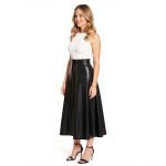 Lelene Black Faux Leather Midi Skirt - Image 4
